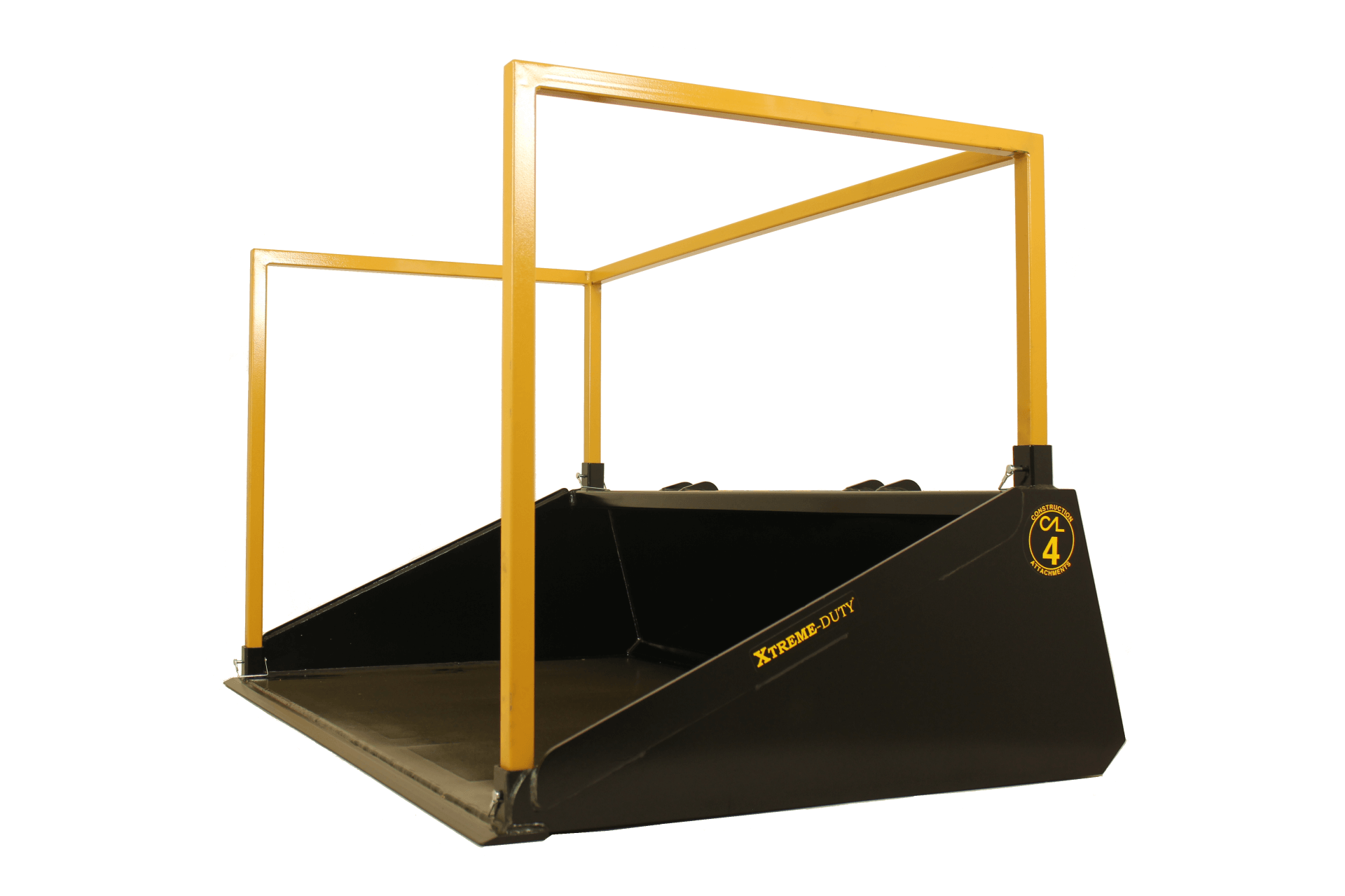 XTREME DUTY skid steer nursery bucket with removable top guard